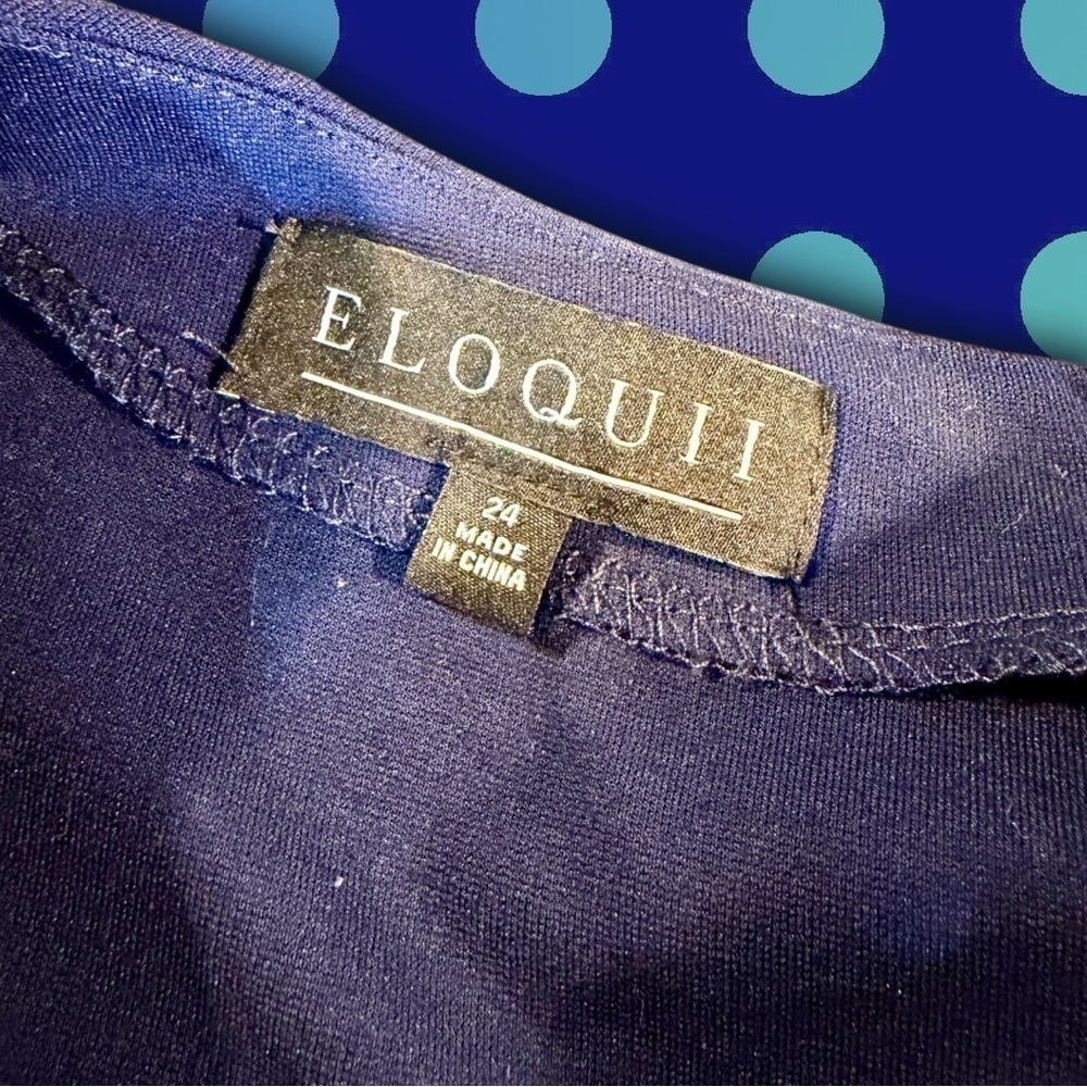 NWT Eloquii Plus Size Twisted Shoulder Sheath Dress in Navy Blue Plus Size 24 - Picture 5 of 16